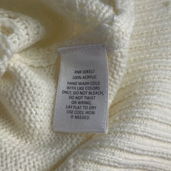 Harlow & Rose Cable Knit Sweater Womens Large Cream Long Sleeve Lightweight - Picture 6 of 6